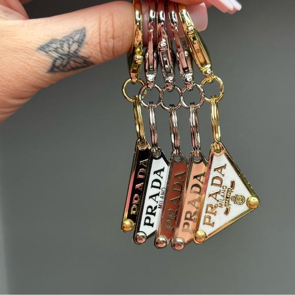 Authentic Black & Gold Prada Repurposed Keychain - Picture 3 of 3